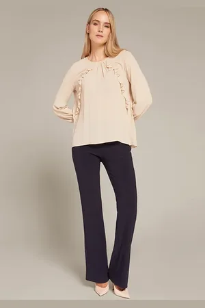 Elena Miro T-shirt With Flounces Natural