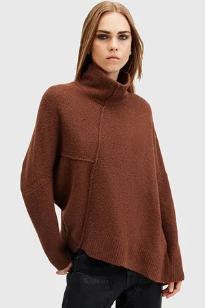 AllSaints Lock Roll Neck Copper Brown