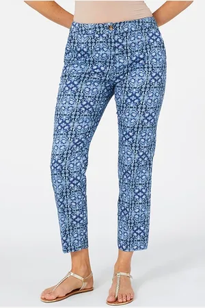 Elena Miro Printed Satin Trousers Green