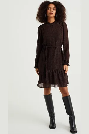 WE Fashion Dress Short Dark Brown