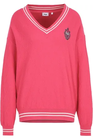 Fila Telling Knitted V-neck Sweater Carmine