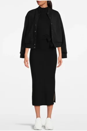 Scotch&Soda Cap Sleeve Midi Funnel Neck Black