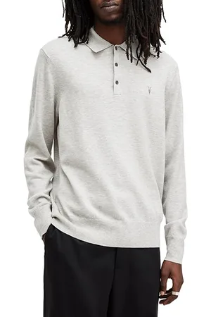 AllSaints Kilburn Ls Polo Cool Grey