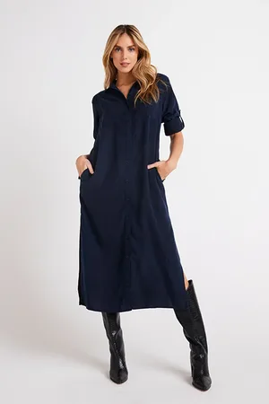 Bella Dahl Western Yoke Duster Dress Endless Sea