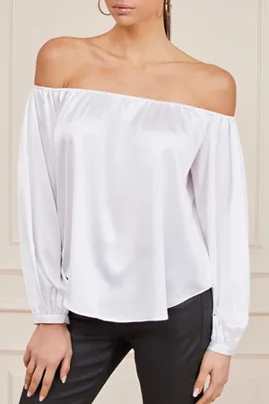 Guess GUESS Candice Off Shoulder True White Blouse