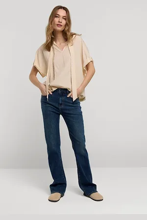 Summum Woman Top Bow Tie Lyocell Cotton Ivory