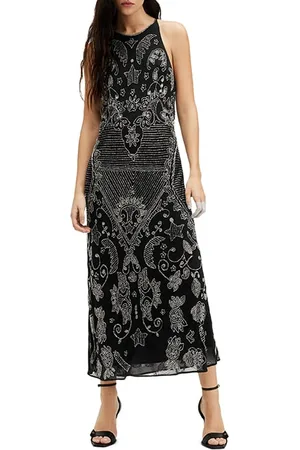 AllSaints Coralie Emb Dress Black
