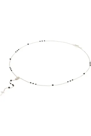 AllSaints Saif Bead Rosry Neck Warm Silver/black