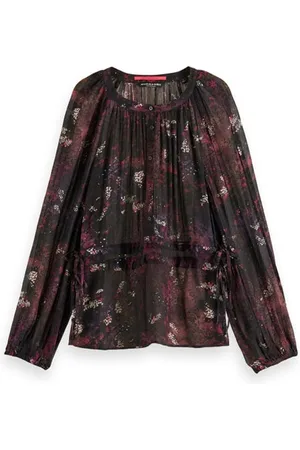 Scotch&Soda Double Tie Waist Blouse Midnight Slate