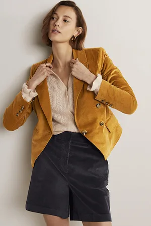 Boden Double Breasted Cord Blazer Brn