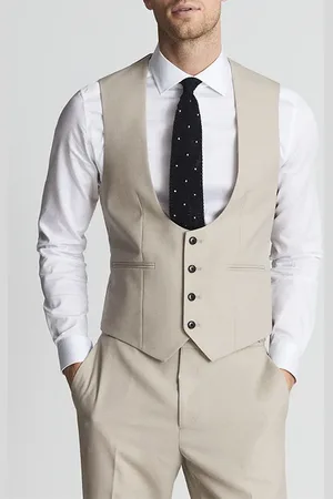 Reiss Fine Waistcoat Stone