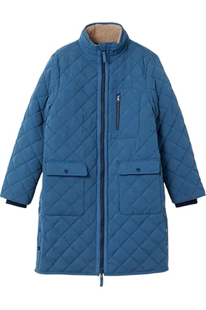 White Stuff Luckie Quilted Coat Mid Blue