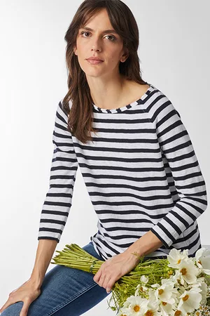 Rich & Royal Organic Heavy Jersey Longsleeve Striped Deep Blue