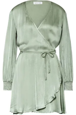 Bella Dahl Wrap Front Mini Dress Cedar Green