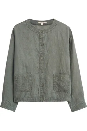 White Stuff Grace Linen Jacket Mid Green