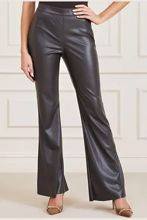 Guess GUESS Hype Skinny Flare Chocolate Leather Pant Truffle