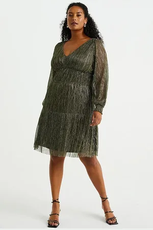 WE Fashion Dress Mid Length Gold