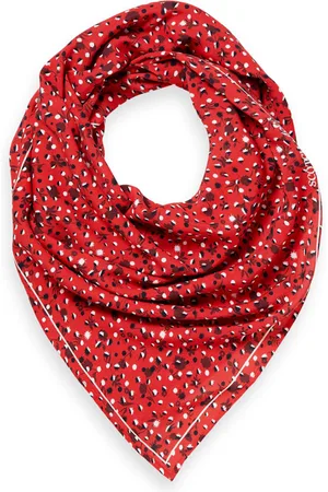 Scotch&Soda Printed Livaeco™ Modal Scarf Space Floral Electric Red