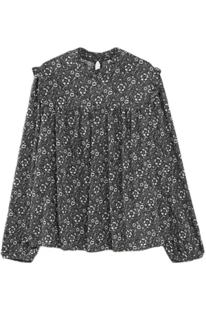 ICODE Black Graphic Flower Print Blouse