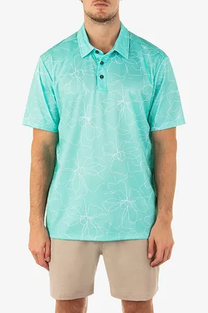 Hurley H2o-dri Ace Fiesta Mesh Polo Short Sleeve Tropical Mist 3