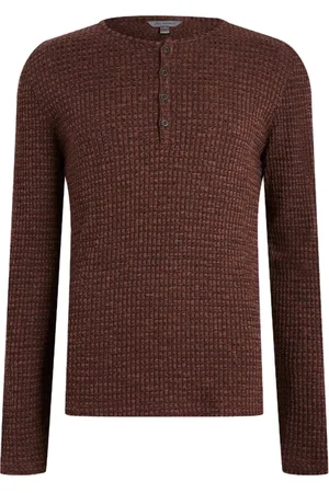 John Varvatos Hayes Regular Fit Ls Hen Ley With Textur Merlot