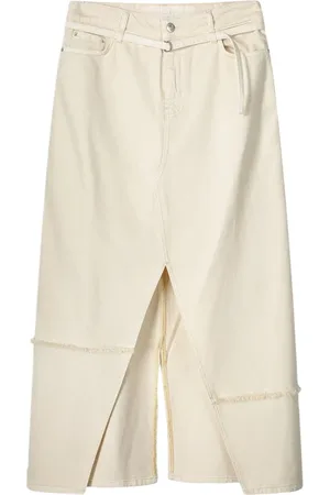 Summum Woman Denim Skirt Comfi Cotton Twill Ivory