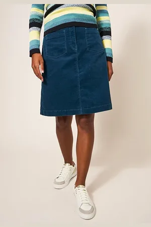 White Stuff Melody Cord Skirt Dark Teal