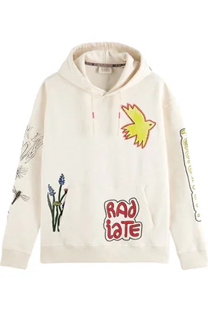 Scotch&Soda Worked-out Artwork Hoodie Off White