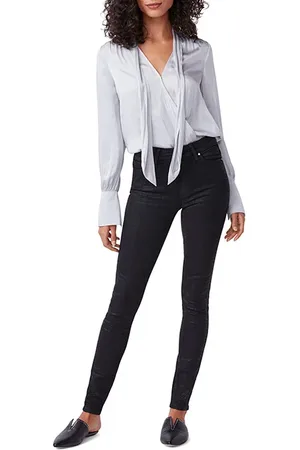 Paige Hoxton Ultra Skinny Black Croc Coating