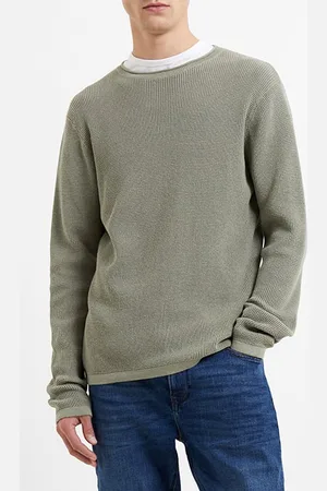 French Connection Waffle Micro Ls Green