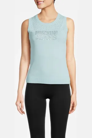 Moschino Logo-embellished Tank Top Blue