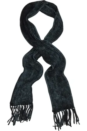 John Varvatos Knit Rib Scarf In Marble Wash Cobalt