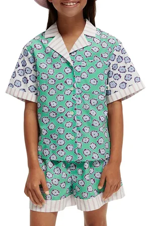 Scotch&Soda Girls Mixed Print Short-sleeved Shirt Poppy Field Patchwork