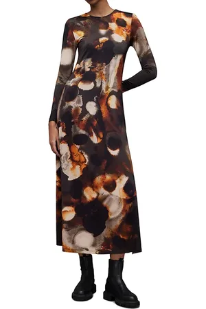 AllSaints Katlyn Mars Dress Rust Brown