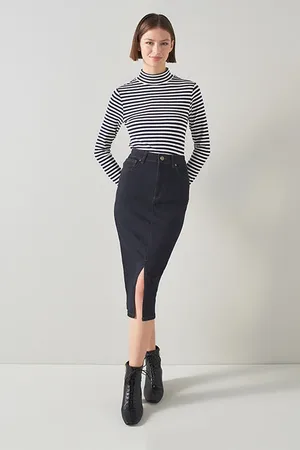 LK Bennett Beth Denim Skirt Indigo