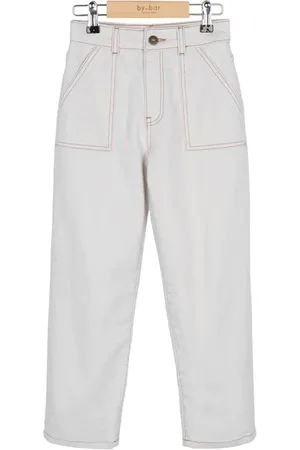 BY-BAR Girls Smiley Raw Pant Off White