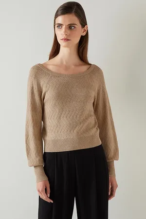 LK Bennett Goldie Knitted Sweater Gold