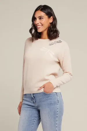 Elena Miro Sweater With Embroidery Natural