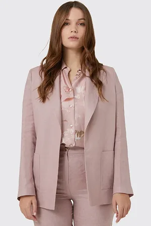 Elena Miro Linen Blazer Jacket Pink