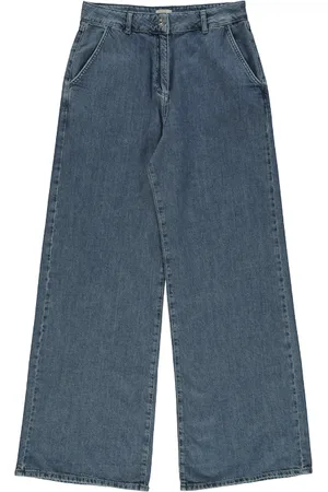 French Connection Zuzi Linen Blend Dnm Wide Jean Mid Blue