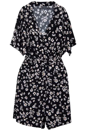 French Connection Shasta Daisy Print Playsuit Black