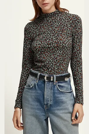 Scotch&Soda All Over Printed Mockneck Long Sleeved Shirt Creatures Of Th