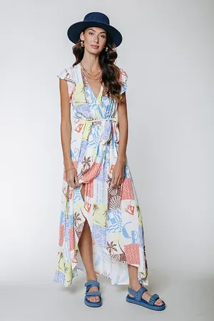Colourful rebel Elva Patchwork Maxi Dress Multicolor