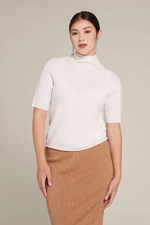 Elena Miro Short Sleeved Wool Sweater White