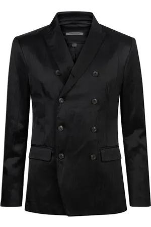 John Varvatos Db Peak Lapel Cut-away Jacket Black