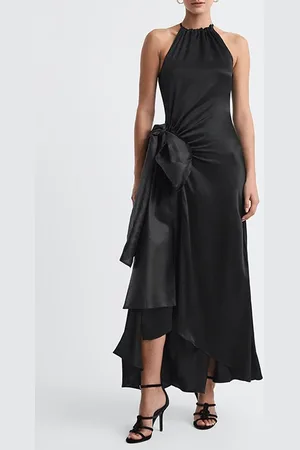 Reiss Luna-ruched Maxi Dress Black