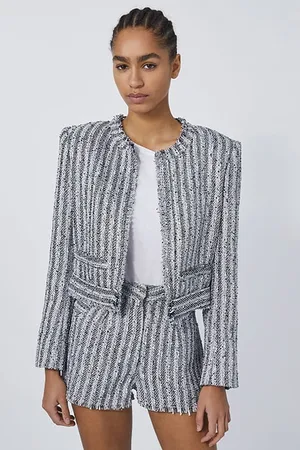 IRO Hakilo Cropped Jacket In Black/white/silver