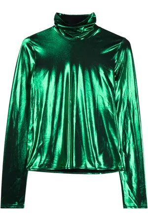 FORTE FORTE Forte Forte Chic Laminated Jersey Turtleneck Smeraldo