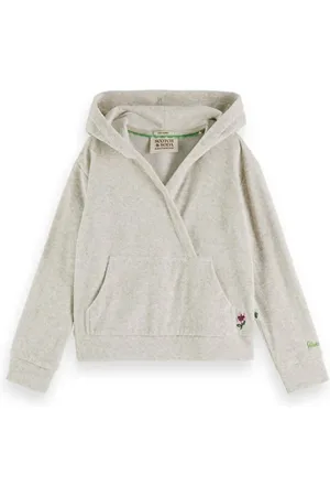 Scotch&Soda Relaxed-fit Wrap Towelling Hoodie Grey Melange