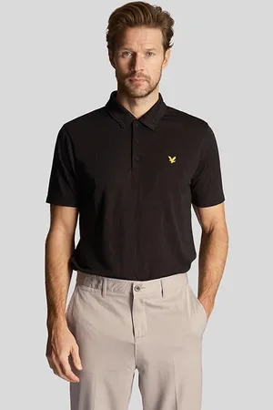 Lyle & Scott Monogram Jacquard Polo Shirt Jet Black